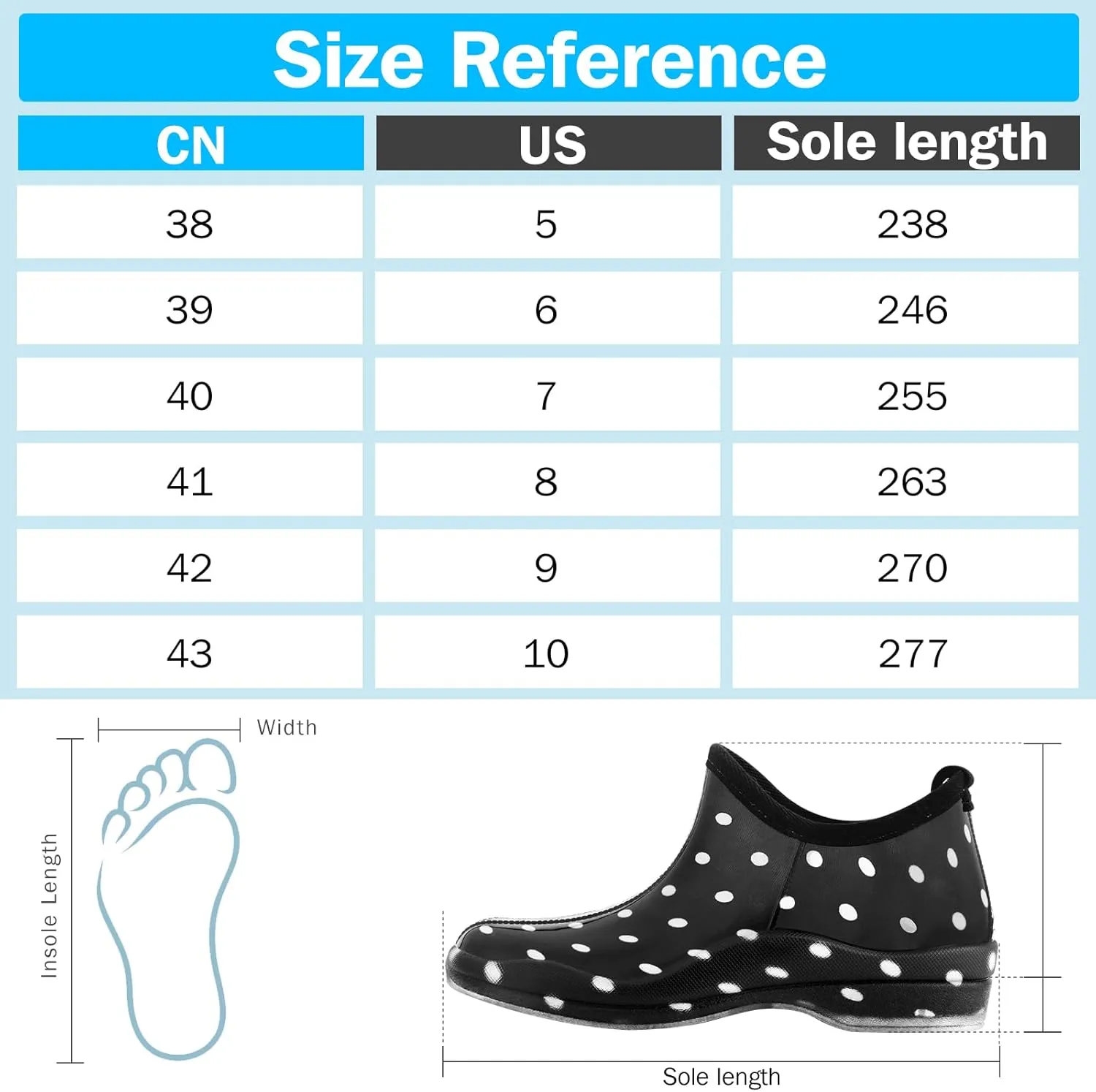 DaeRainy Womens Rain Boots Ankle Waterproof Garden Rainboot