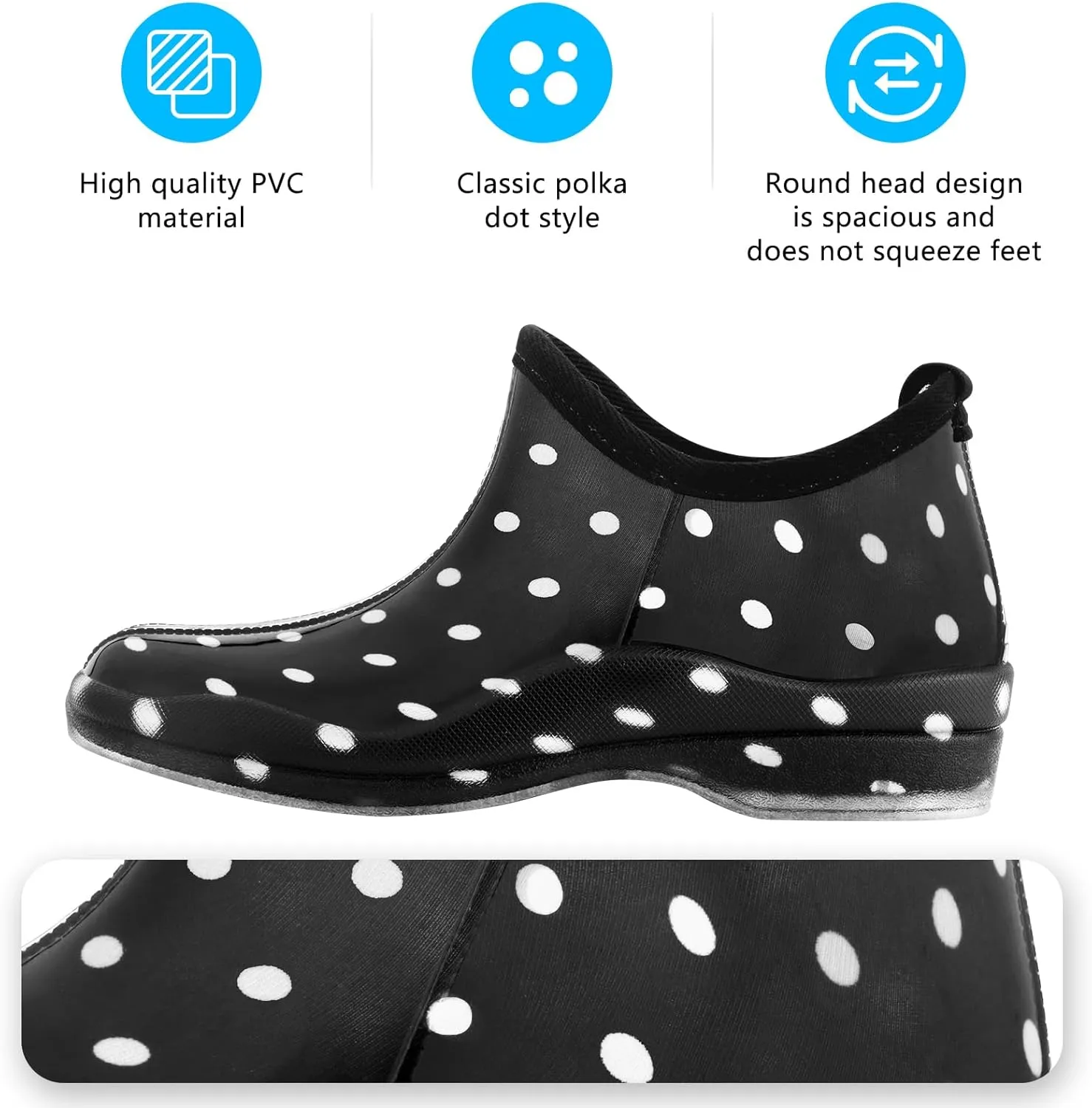 DaeRainy Womens Rain Boots Ankle Waterproof Garden Rainboot