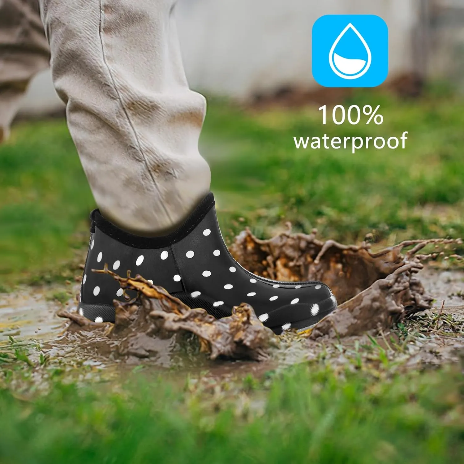 DaeRainy Womens Rain Boots Ankle Waterproof Garden Rainboot