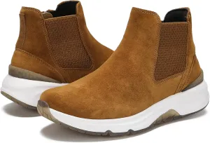 DASENGYE Non Slip Suede Chelsea Boots Women Fashion Elastic Ankle Booties Comfortable No Heel Walking Shoes Women
