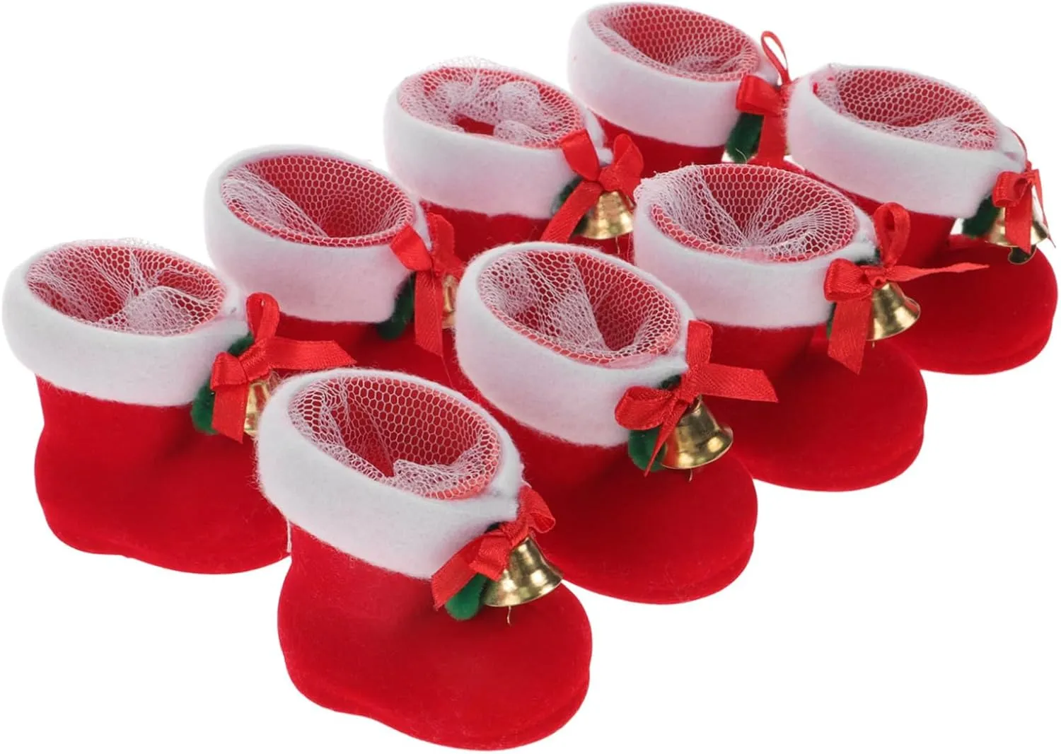 DECHOUS 8pcs Christmas Candy Boots Decor Santa Boot Decorations for Boys and Girls
