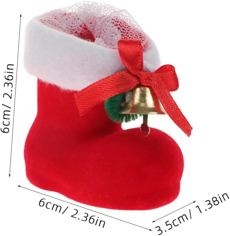 DECHOUS 8pcs Christmas Candy Boots Decor Santa Boot Decorations for Boys and Girls