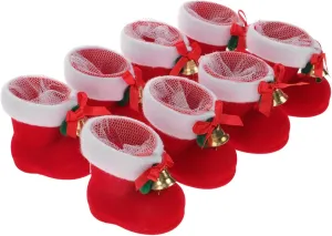 DECHOUS 8pcs Christmas Candy Boots Decor Santa Boot Decorations for Boys and Girls