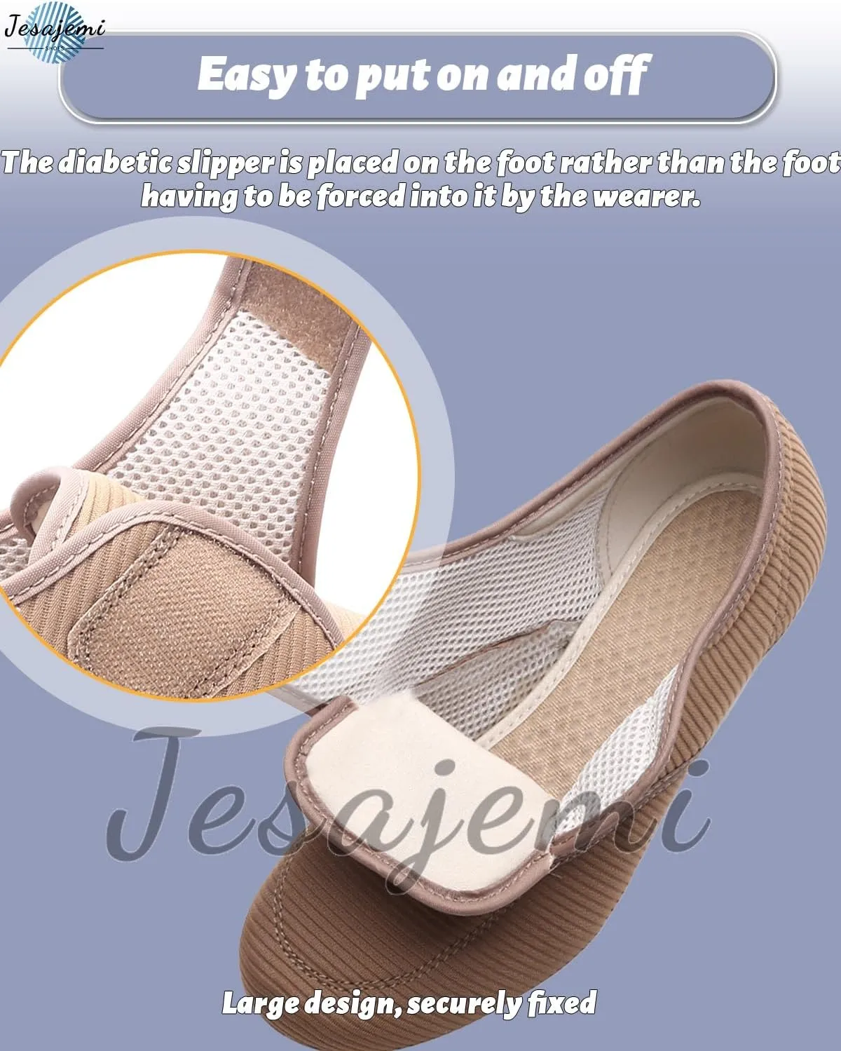 Diabetic Shoes for Women - Wide Fit Memory Foam Slippers for Arthritis, Edema & Swollen Feet - Comfortable Non-Slip Air Cushion Walking Sneakers