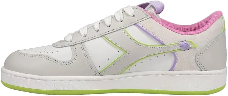 Diadora Womens Magic Basket Low Label Lace Up Sneakers Shoes Casual - Grey, White
