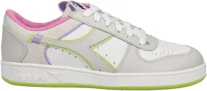 Diadora Womens Magic Basket Low Label Lace Up Sneakers Shoes Casual - Grey, White
