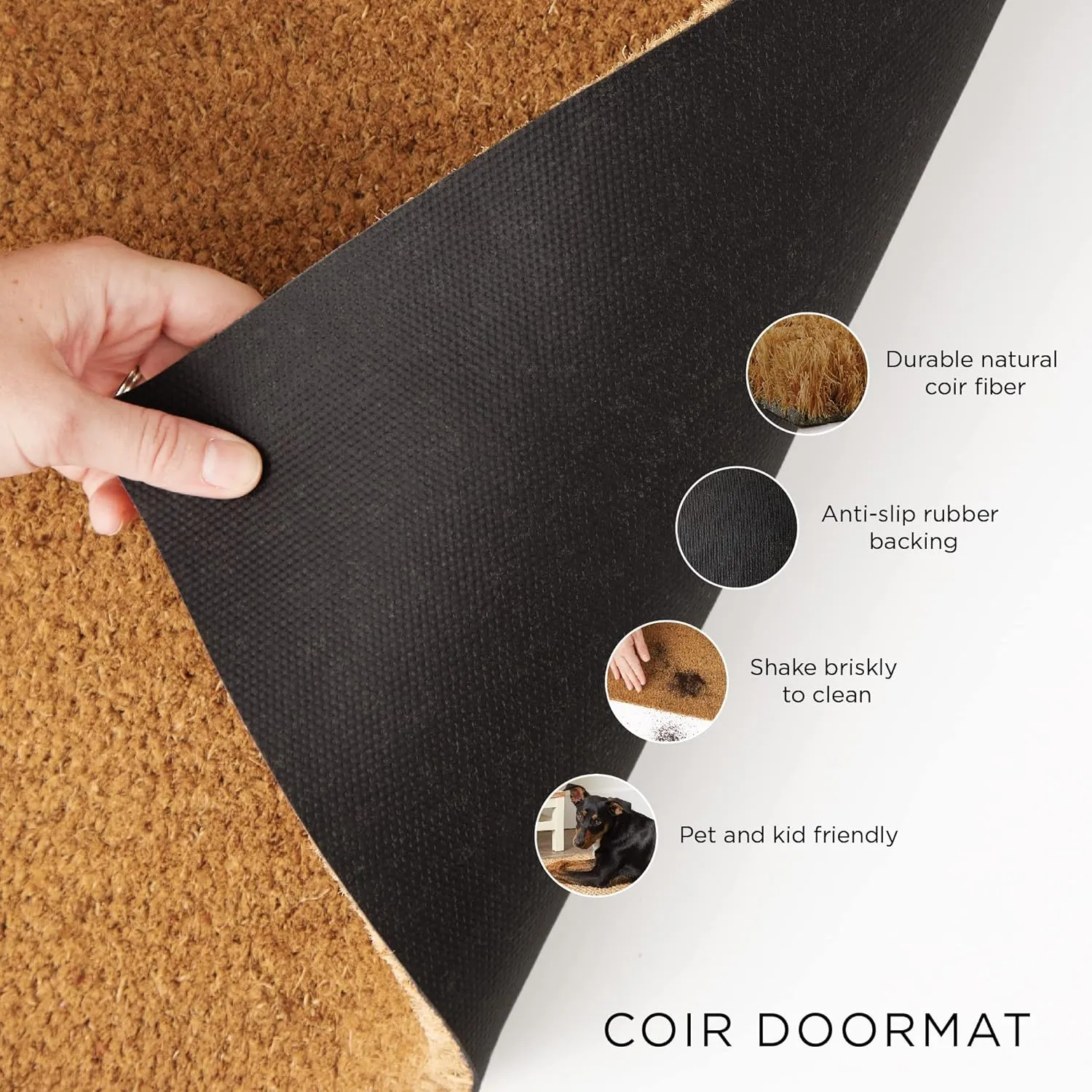 DII Natural Coir Doormat, Decorative Hello Mat, 17x29, Hello There