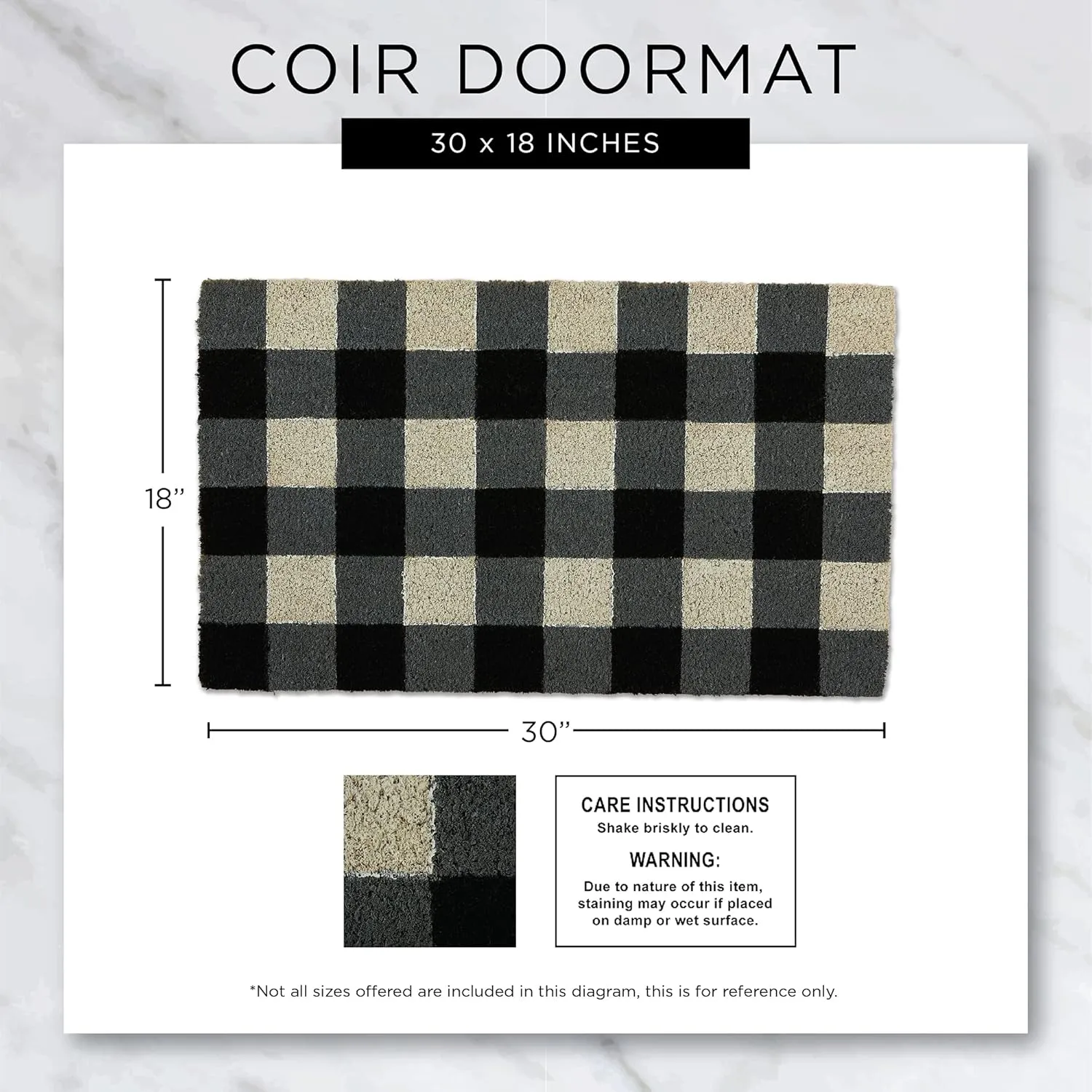 DII Natural Coir Doormat, Decorative Hello Mat, 17x29, Hello There