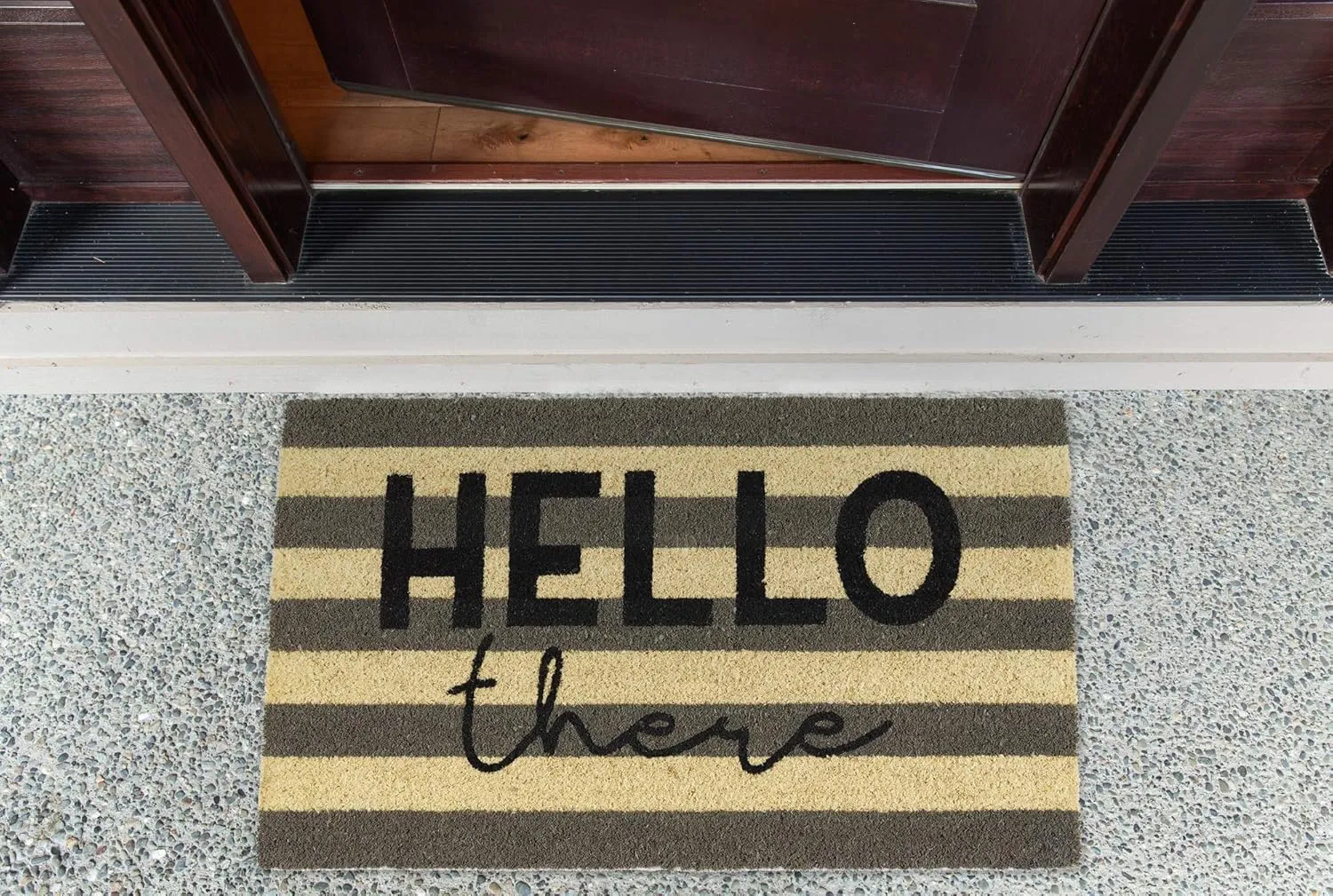 DII Natural Coir Doormat, Decorative Hello Mat, 17x29, Hello There