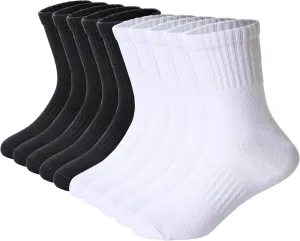 DoSmart Kids Athletic Crew Socks Boys Girls Classics Cotton School Uniform Childs Sports Breathable Casual Socks 10 Pairs