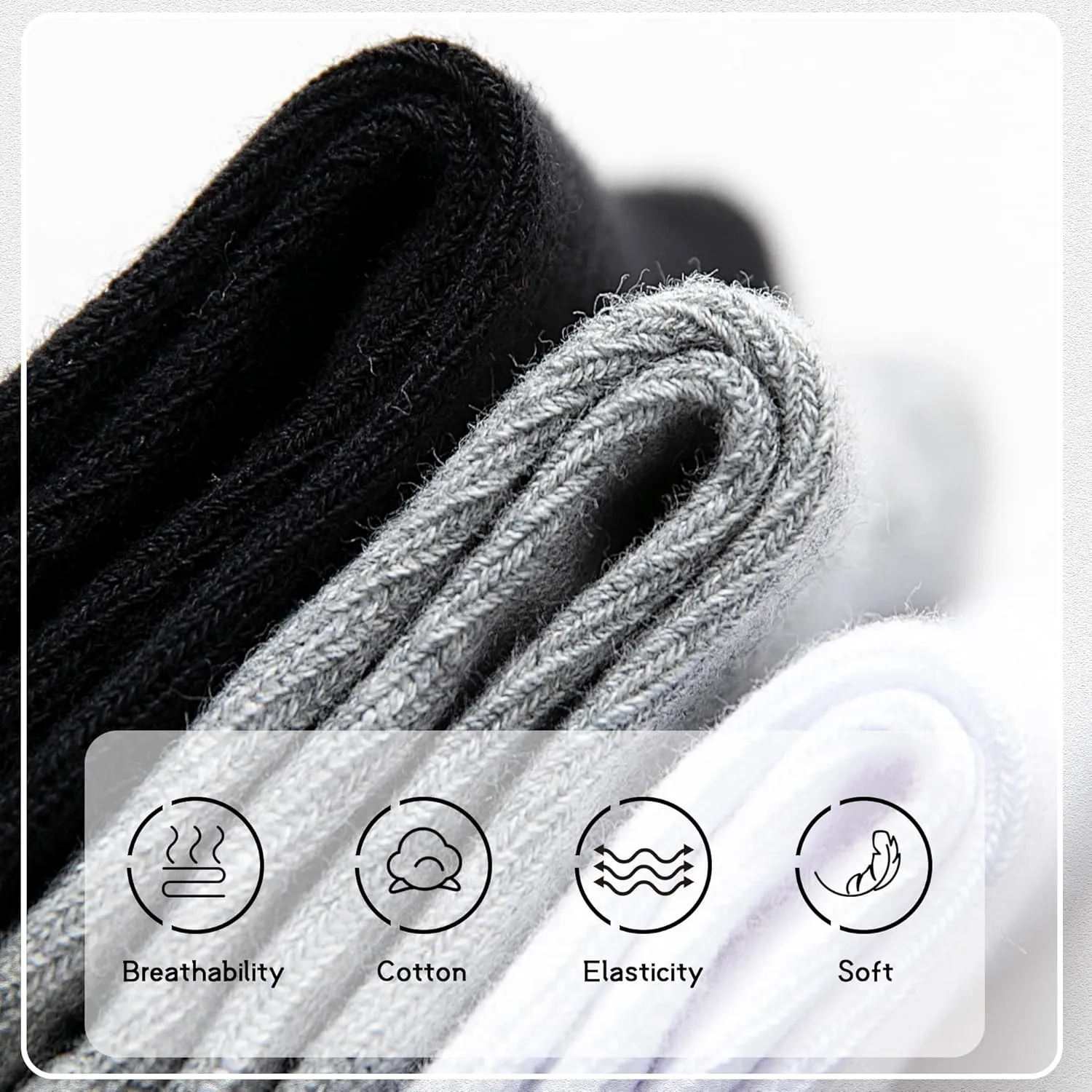 DoSmart Kids Athletic Crew Socks Boys Girls Classics Cotton School Uniform Childs Sports Breathable Casual Socks 10 Pairs