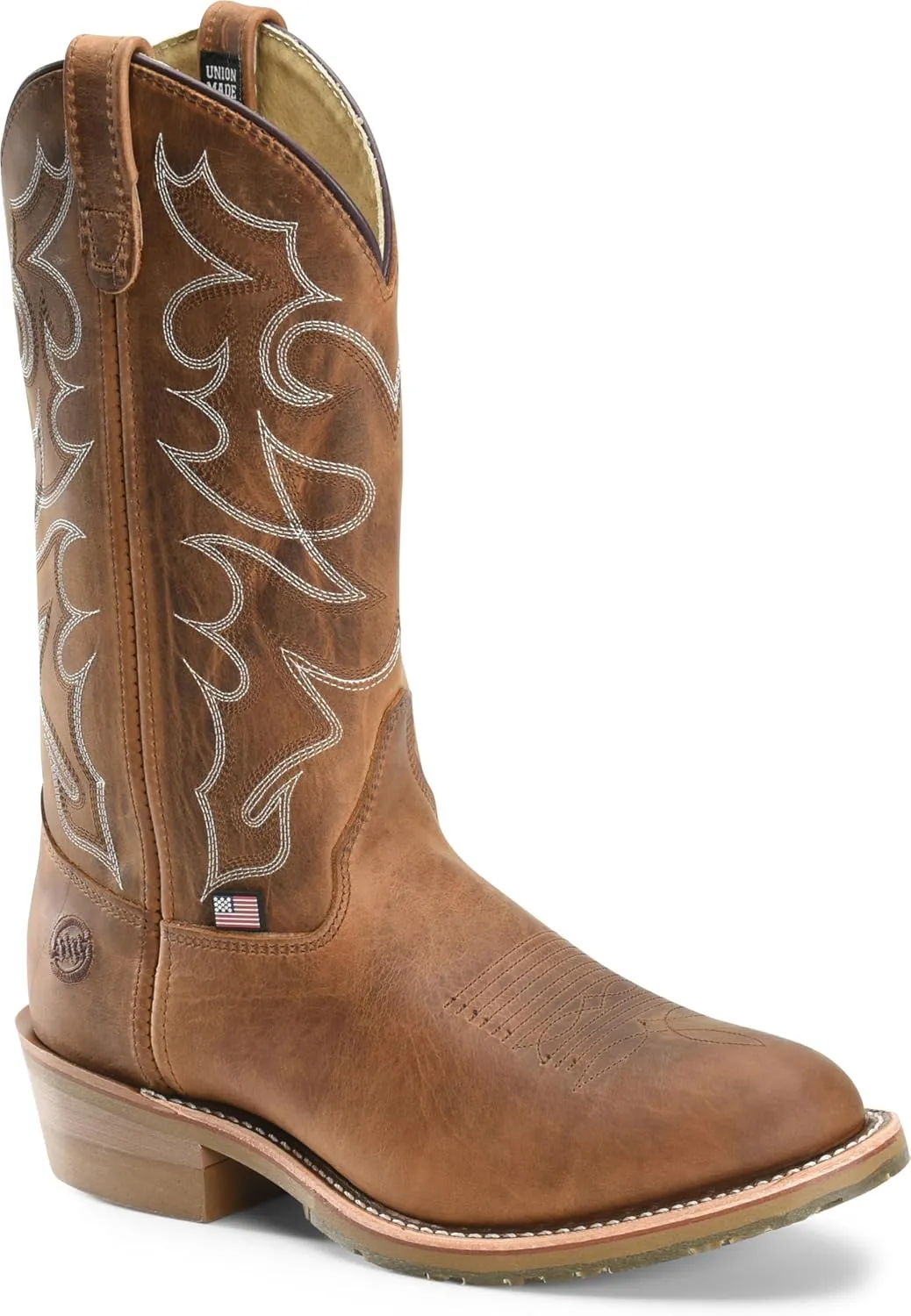DOUBLE-H Dylan 12" Work Boots for Men - Old Town Folklore Leather, PermaFresh Cushioned Insole, Oil- and Slip-Resistant I.C.E. Outsole, Made in USA