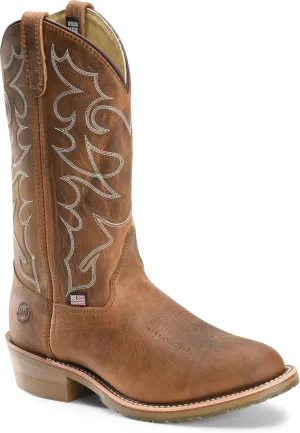 DOUBLE-H Dylan 12" Work Boots for Men - Old Town Folklore Leather, PermaFresh Cushioned Insole, Oil- and Slip-Resistant I.C.E. Outsole, Made in USA