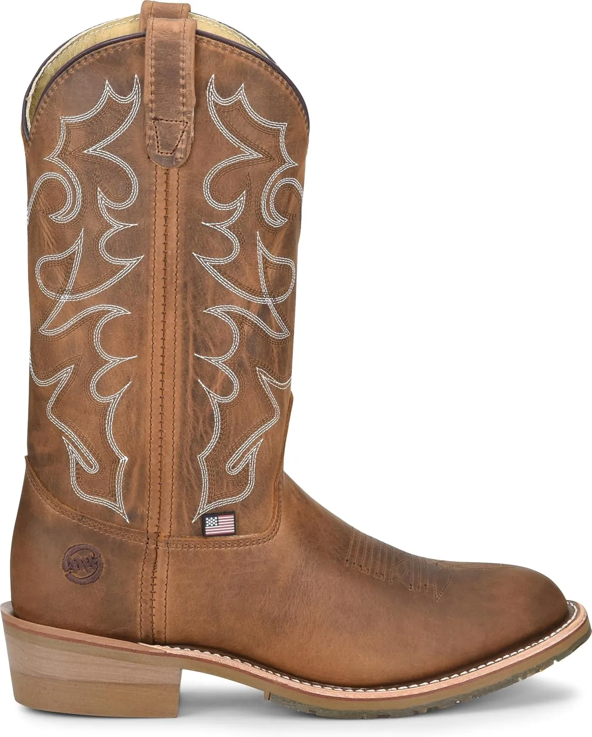 DOUBLE-H Dylan 12" Work Boots for Men - Old Town Folklore Leather, PermaFresh Cushioned Insole, Oil- and Slip-Resistant I.C.E. Outsole, Made in USA