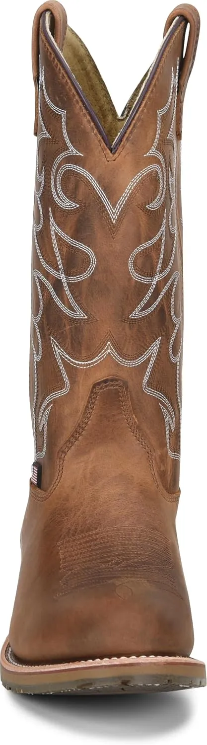 DOUBLE-H Dylan 12" Work Boots for Men - Old Town Folklore Leather, PermaFresh Cushioned Insole, Oil- and Slip-Resistant I.C.E. Outsole, Made in USA