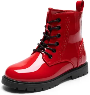 DREAM PAIRS Boys Girls Side Zipper Combat Ankle Boots(Toddler/Little Kid