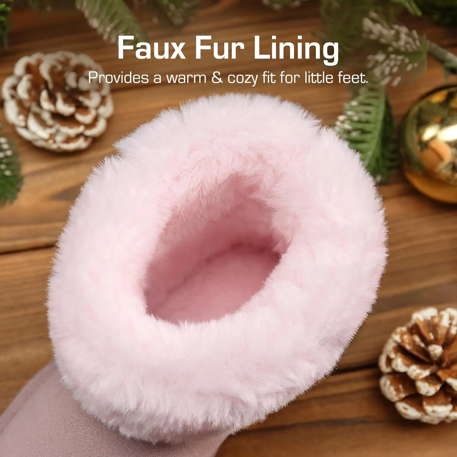 DREAM PAIRS Girls Boys Boots Kids Faux Fur Lined Winter Snow FuzzyClassic Kid's Mid Boot