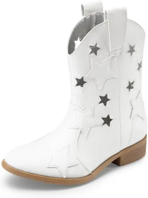 DREAM PAIRS Girls Cowgirl Boots Cowboy Western Mid Calf Star Boots for Kids