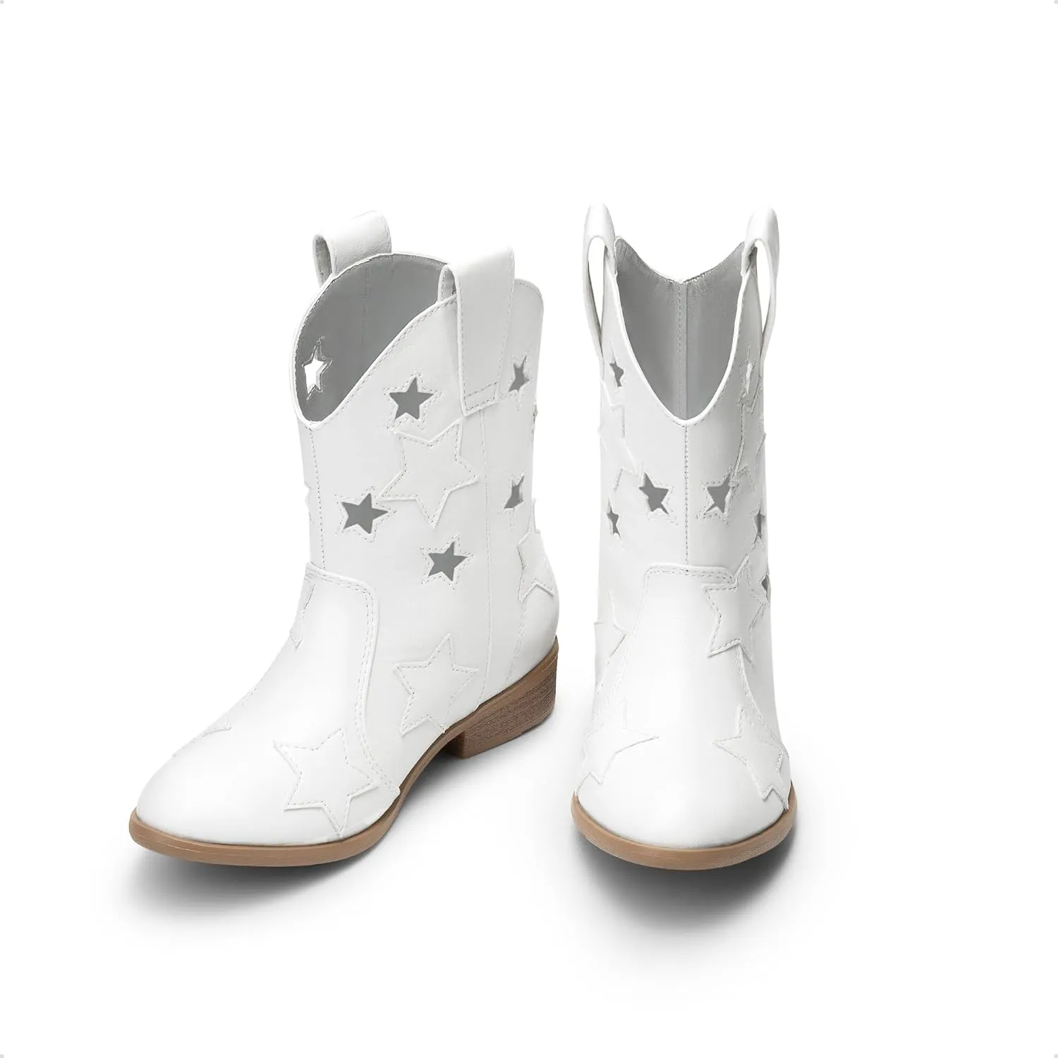 DREAM PAIRS Girls Cowgirl Boots Cowboy Western Mid Calf Star Boots for Kids
