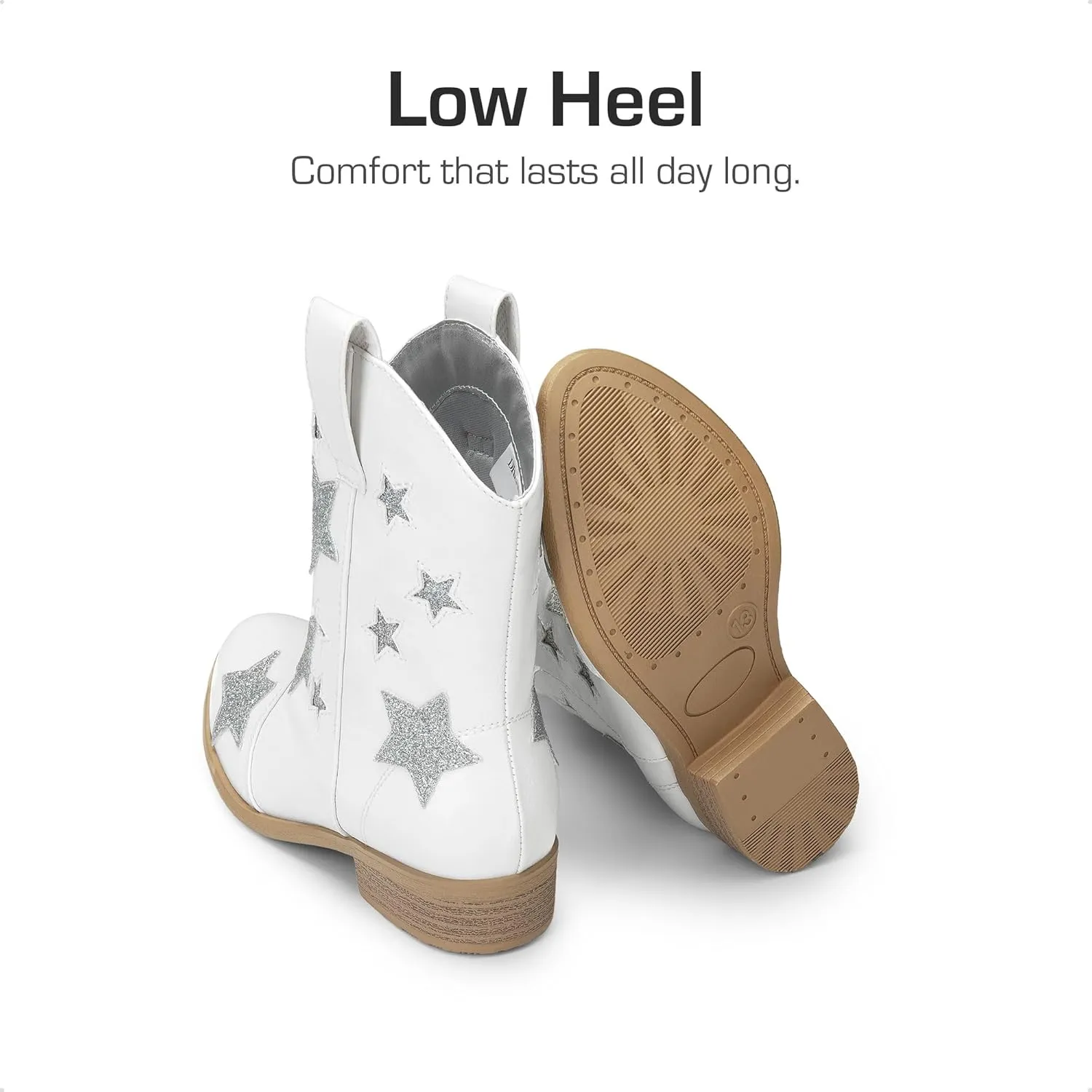 DREAM PAIRS Girls Cowgirl Boots Cowboy Western Mid Calf Star Boots for Kids