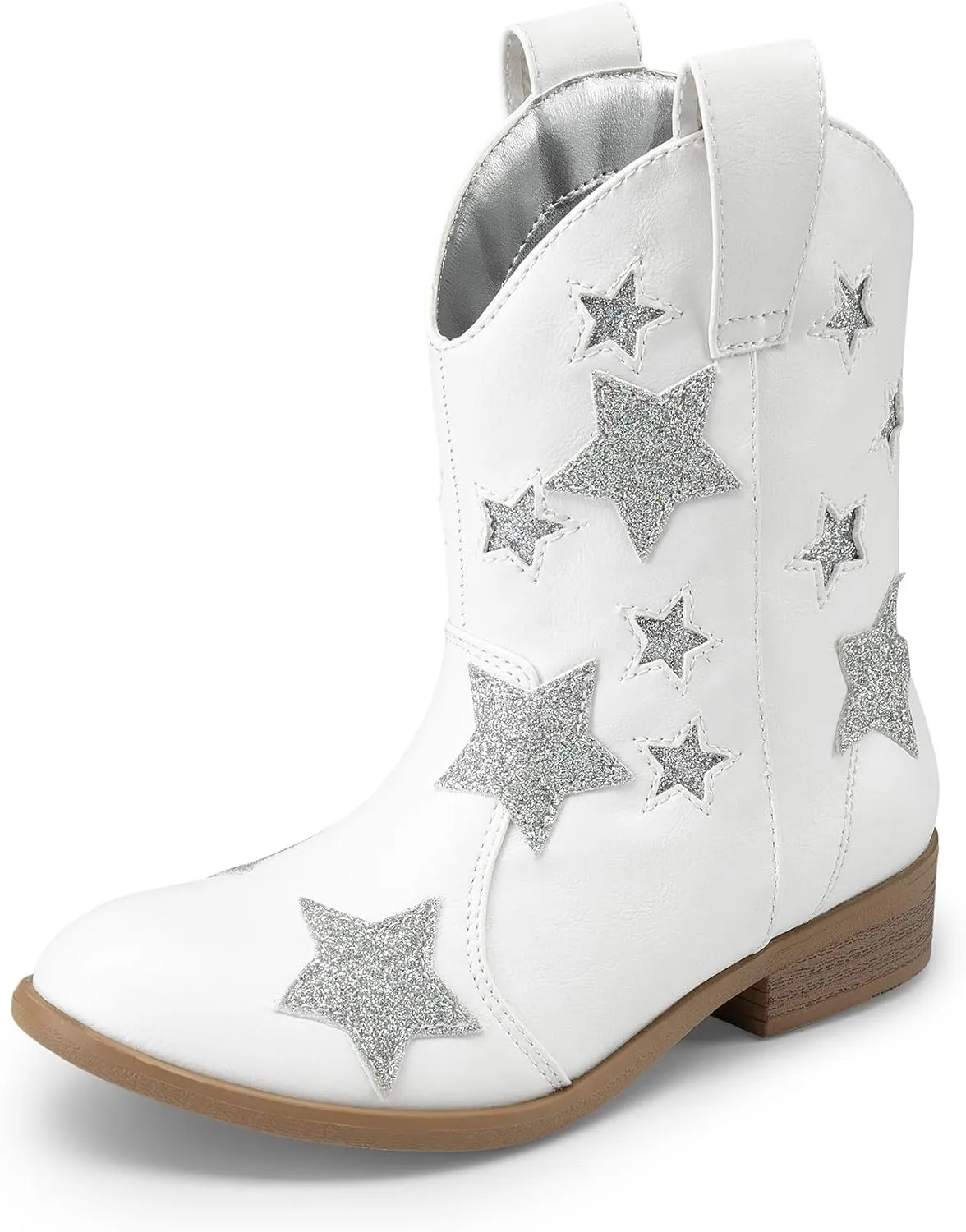 DREAM PAIRS Girls Cowgirl Boots Cowboy Western Mid Calf Star Boots for Kids