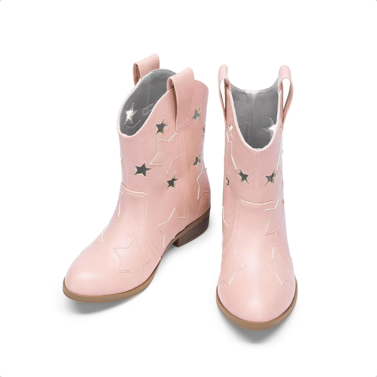 DREAM PAIRS Girls Cowgirl Boots Cowboy Western Mid Calf Star Boots for Kids