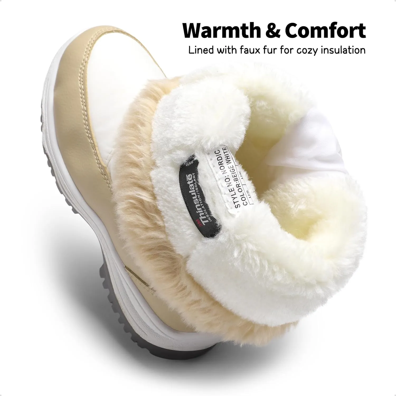 DREAM PAIRS Girls Snow Boots Warm Cozy Anti-Slip Lightweight Mid Calf Faux Fur Lining Winter Shoes for Little/Big Kids
