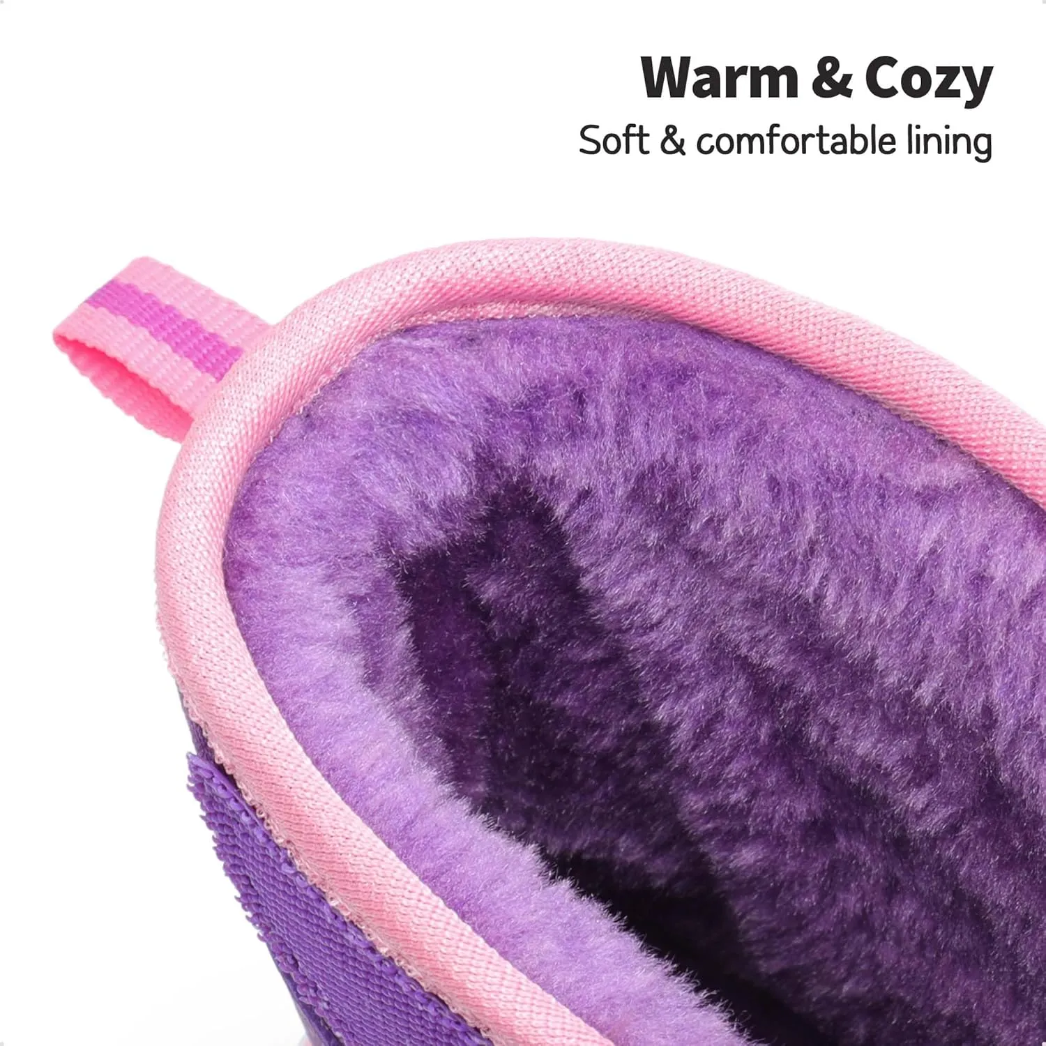 DREAM PAIRS Toddler Boys Girls Snow Boots Space Capsule Slot Hook and Loop Lightweight Faux Fur Lined Mid Calf Little Kids Winter Shoes