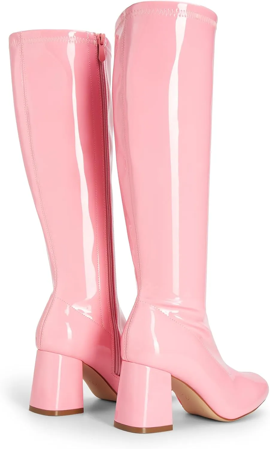 DREAM PAIRS Women's Gogo Boots, Square Toe Chunky Knee High Boots For Women