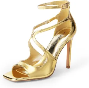 DREAM PAIRS Women's High Heels Sexy Cross Square Open Toe Strappy Dressy Sexy Stylish Stilettos Heels Sandals