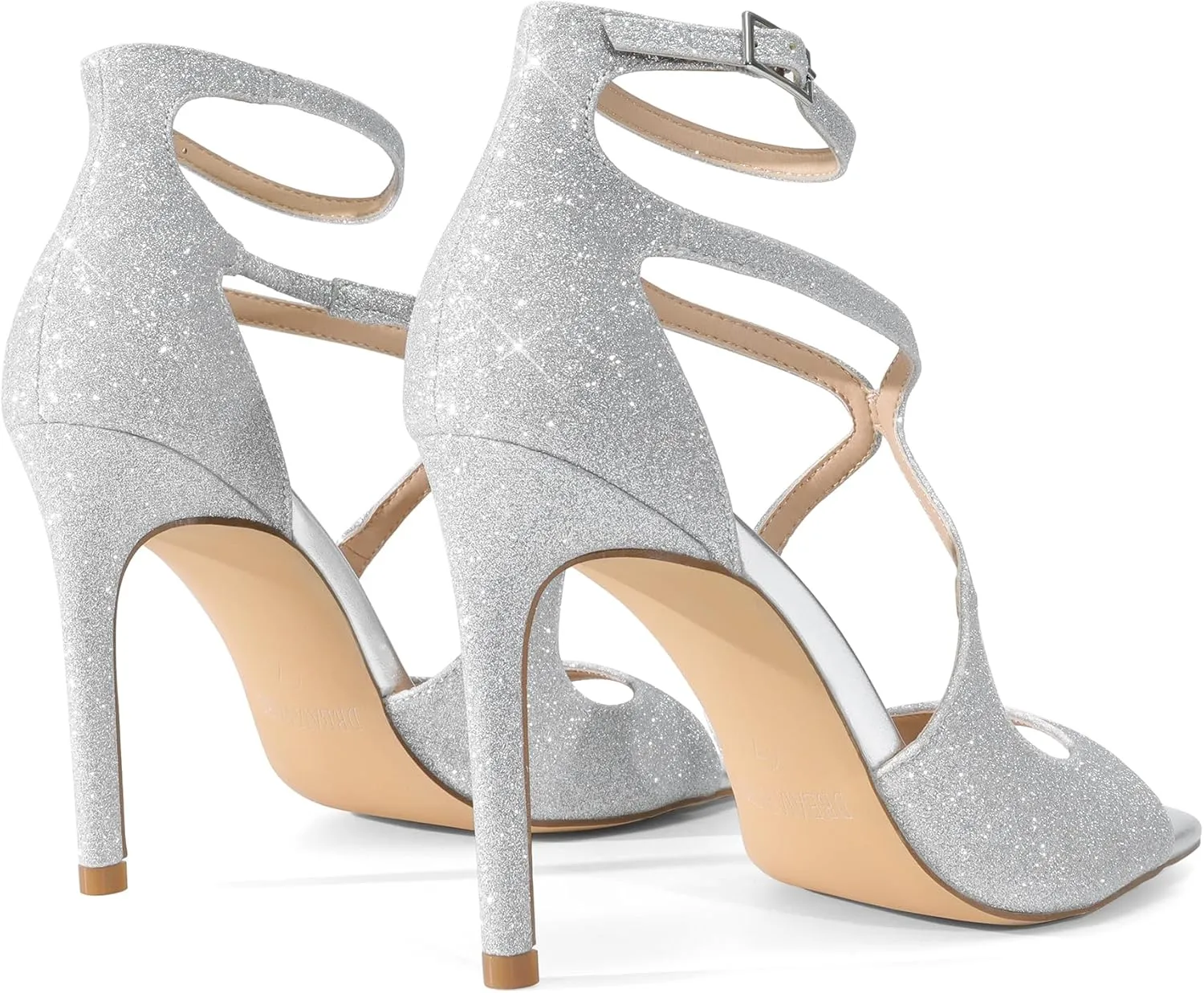 DREAM PAIRS Women's High Heels Sexy Cross Square Open Toe Strappy Dressy Sexy Stylish Stilettos Heels Sandals