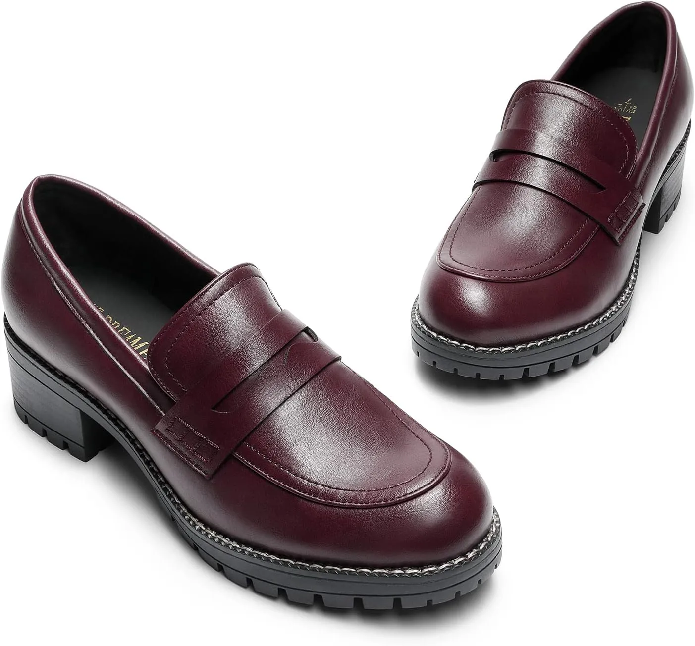 DREAM PAIRS Women's Platform Chunky Heeled Loafers, Womens Business Casual Shoes