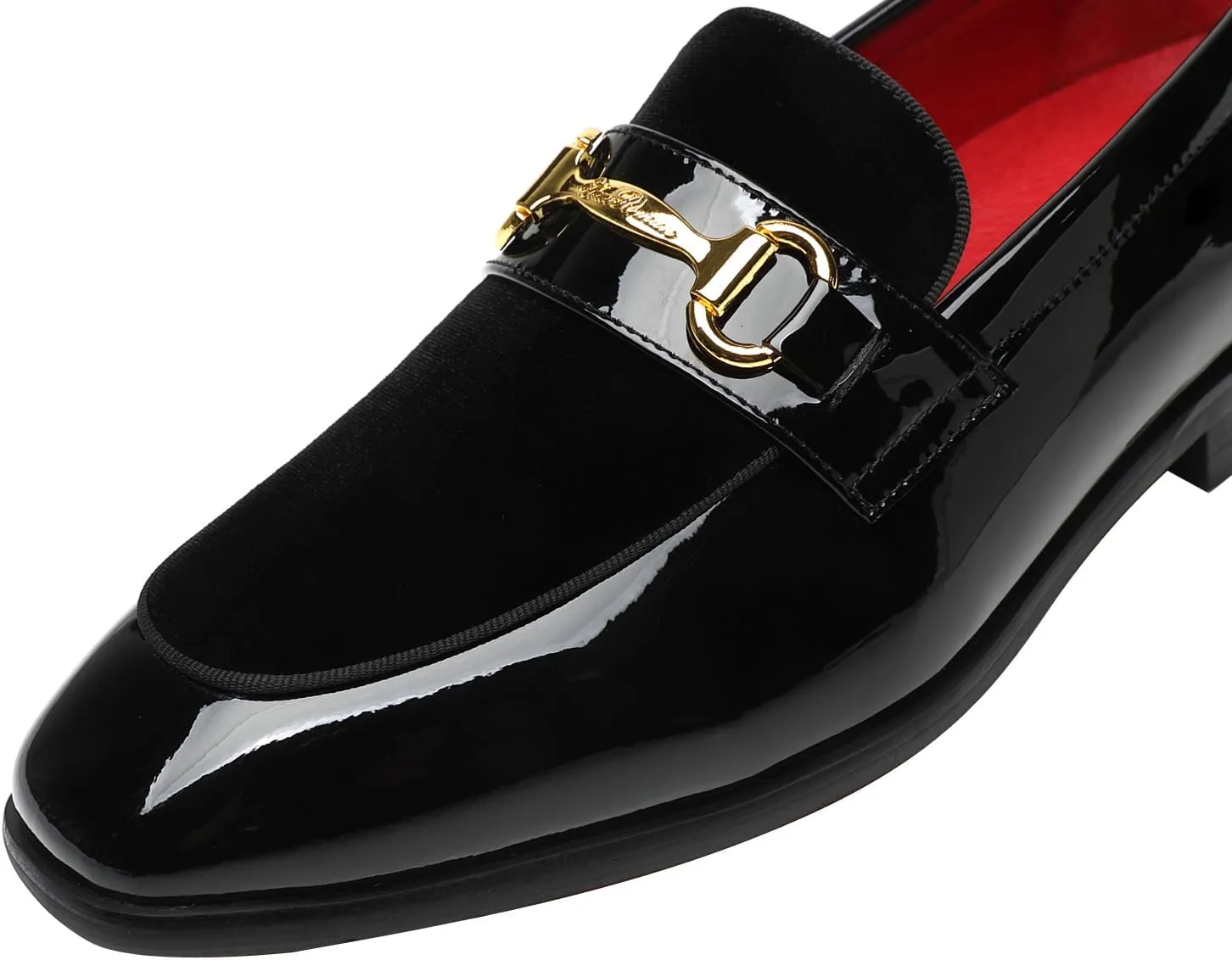 ELANROMAN Mens Dress Loafers Classic Patent Velvet Penny Tuxedo Shoes