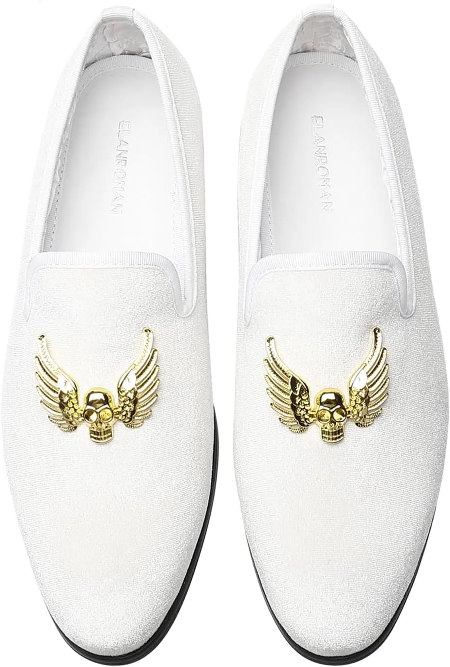 ELANROMAN Mens Dress Loafers Classic Patent Velvet Penny Tuxedo Shoes