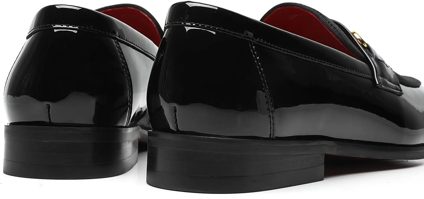 ELANROMAN Mens Dress Loafers Classic Patent Velvet Penny Tuxedo Shoes