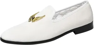 ELANROMAN Mens Dress Loafers Classic Patent Velvet Penny Tuxedo Shoes