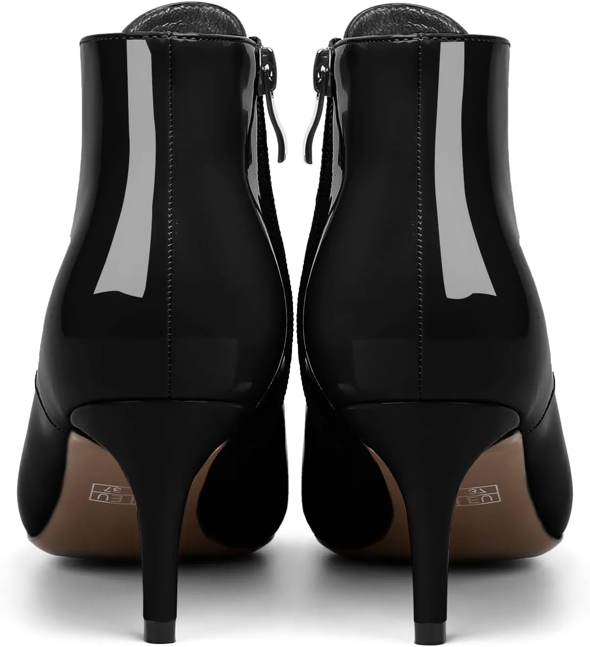 Eldof Women's Kitten Low Heel Ankle Boots Pointed Toe Lace Up Comfortable Walking Short Boots 2.5 Inches