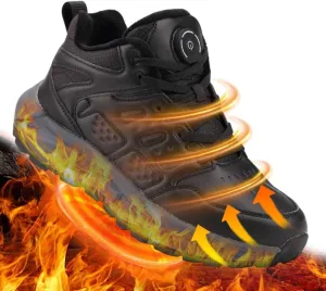 Electric Heated Shoes for Women Men - Rechargeable Heated Sneakers with 3 Heating Levels 4000mAh Battery Feet Warmers Non Slip Waterproof Heated Sports Shoes for Winter Outdoor Work Sports