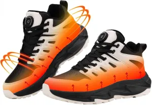 Electric Heated Shoes for Women Men - Rechargeable Heated Sneakers with 3 Heating Levels Feet Warmers Non Slip Waterproof Heated Sports Shoes for Outdoor Work Sports Hiking