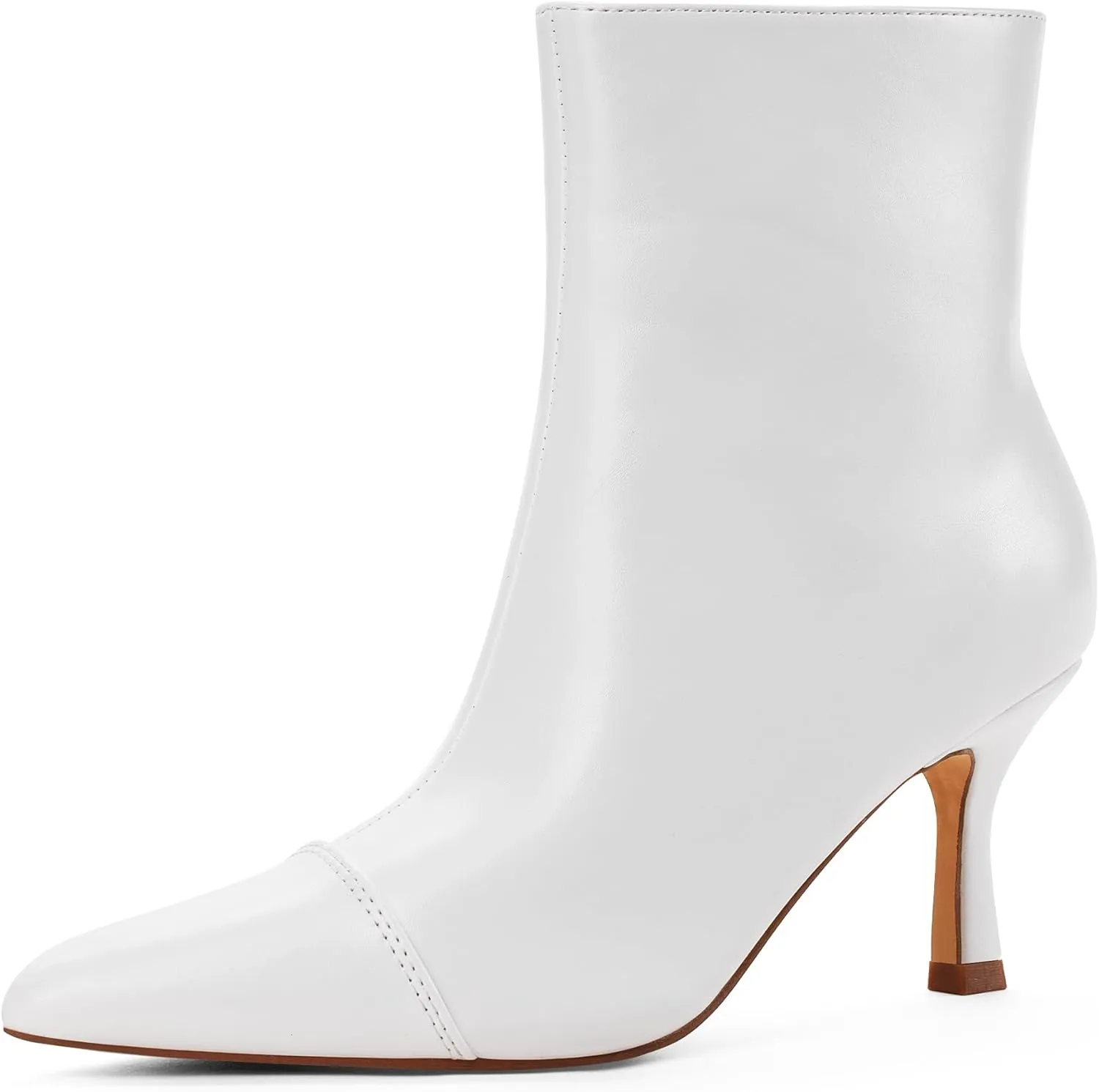 Elisabet Tang Ankle Boots Booties for Women Pointed Toe 3 Inches Heel Dress Comfy with Side Zipper Mide Calf Dat Work Formal Winter Fall