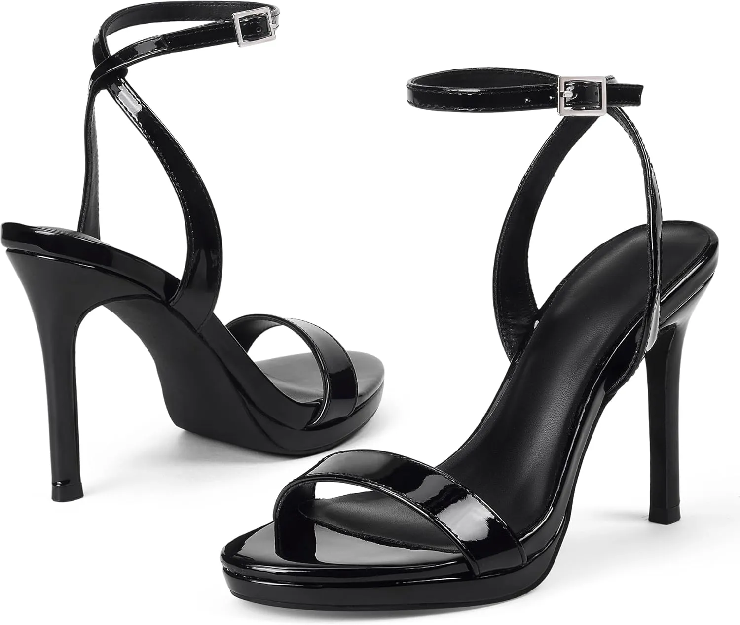 Elisabet Tang Women's Open Toe Heeled Sandals Round Toe Shoes Stiletto Heels Strappy Sandals For Women Sexy Dress Shoes