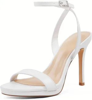 Elisabet Tang Women's Open Toe Heeled Sandals Round Toe Shoes Stiletto Heels Strappy Sandals For Women Sexy Dress Shoes