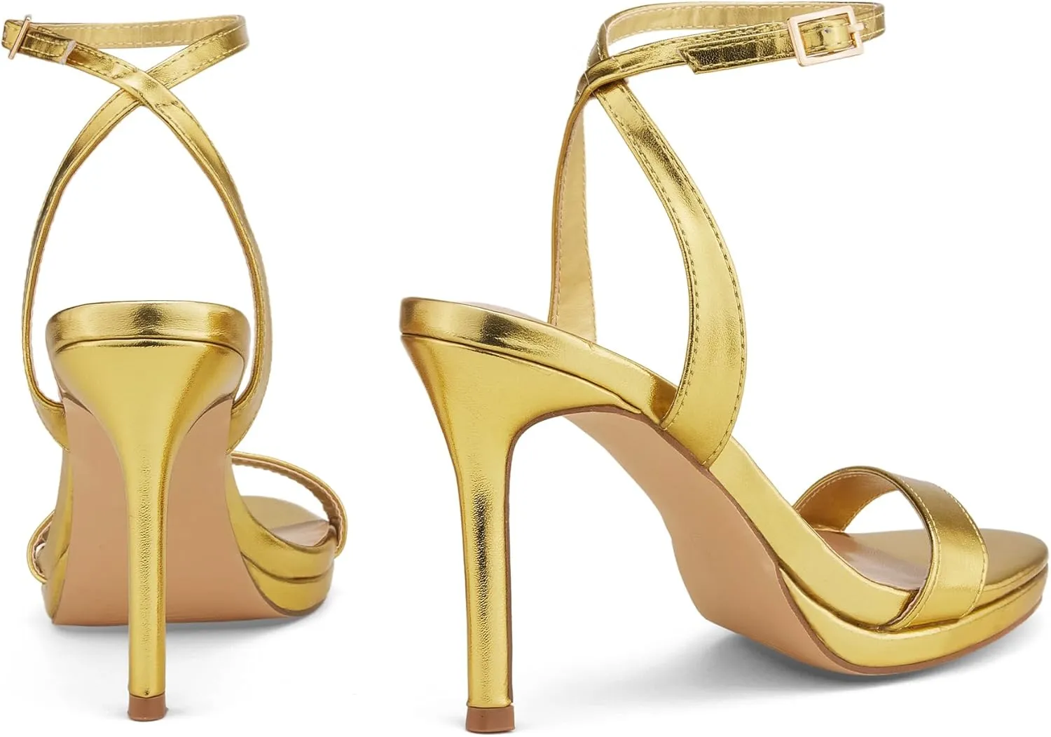 Elisabet Tang Women's Open Toe Heeled Sandals Round Toe Shoes Stiletto Heels Strappy Sandals For Women Sexy Dress Shoes