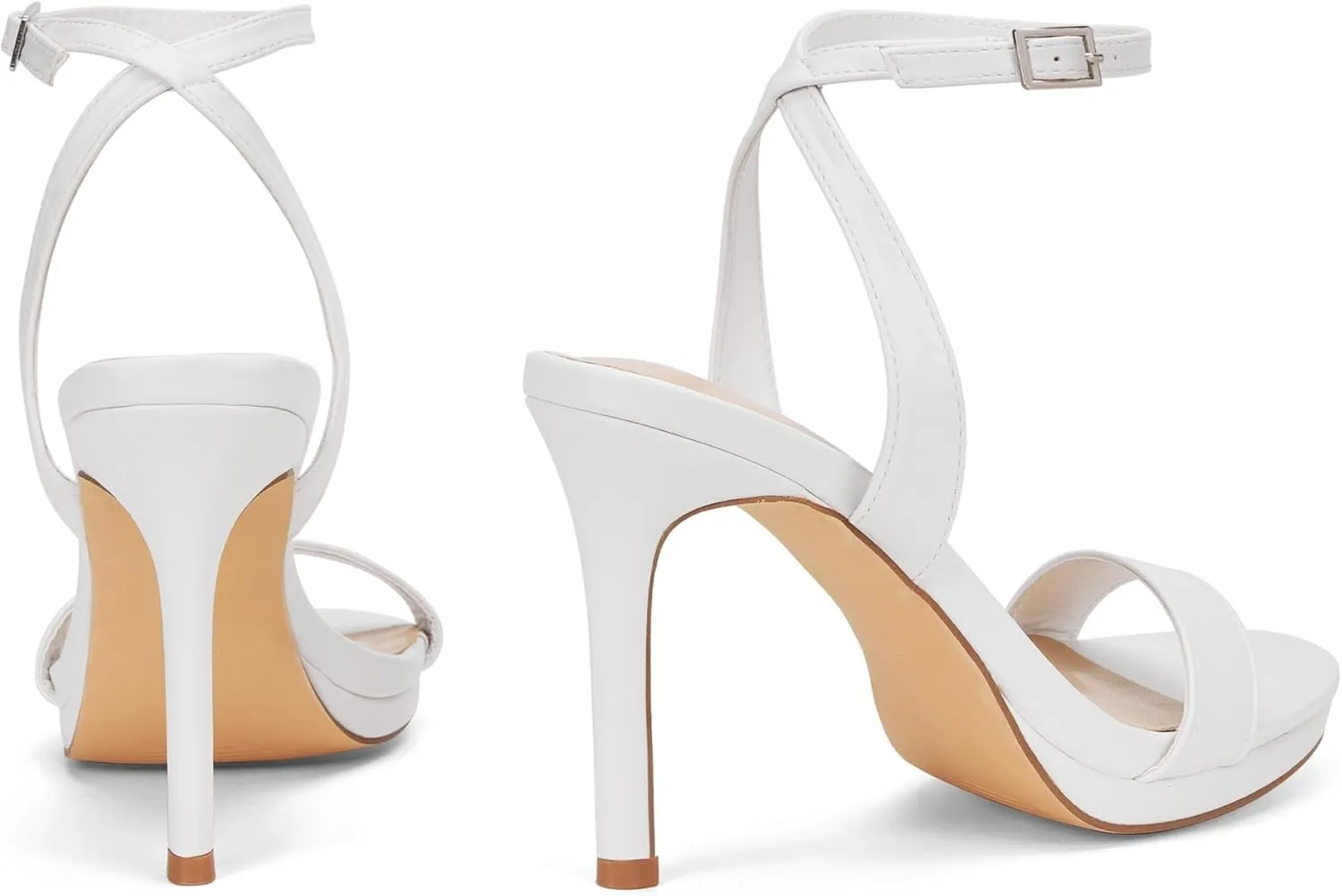 Elisabet Tang Women's Open Toe Heeled Sandals Round Toe Shoes Stiletto Heels Strappy Sandals For Women Sexy Dress Shoes
