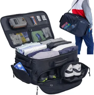 ENPI Premium Golf Trunk Organizer & Travel Bag - Ample Storage for Golf Accessories & Golf Gear - 2 Shoe Compartments - w/Shoulder Strap - Ideal for Gifts