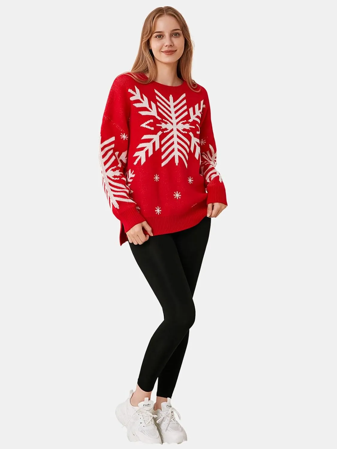 EXLURA Patterns Reindeer Ugly Christmas Sweater Jumper Pullover Tops