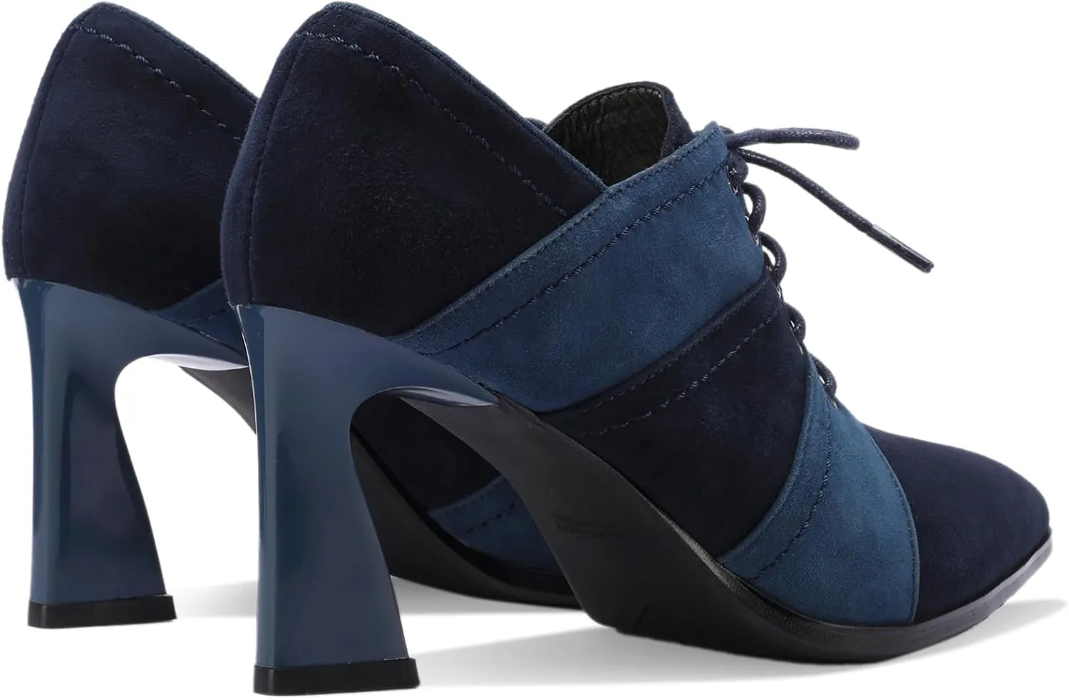 Faux Suede Ankle Boots for Women Chunky Lace up Pointed Toe Extra Wide Booties Botas Para Mujer High Heels Dress Warm Lined Classic Ladies Comfortable Dressy 3 Inch Boot