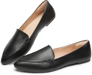 FINIWOR Loafers for Women Flats Shoes Women Pointed Toe Dress Shoes Comfortable Memory Foam Penny Loafers Slip On Shoes
