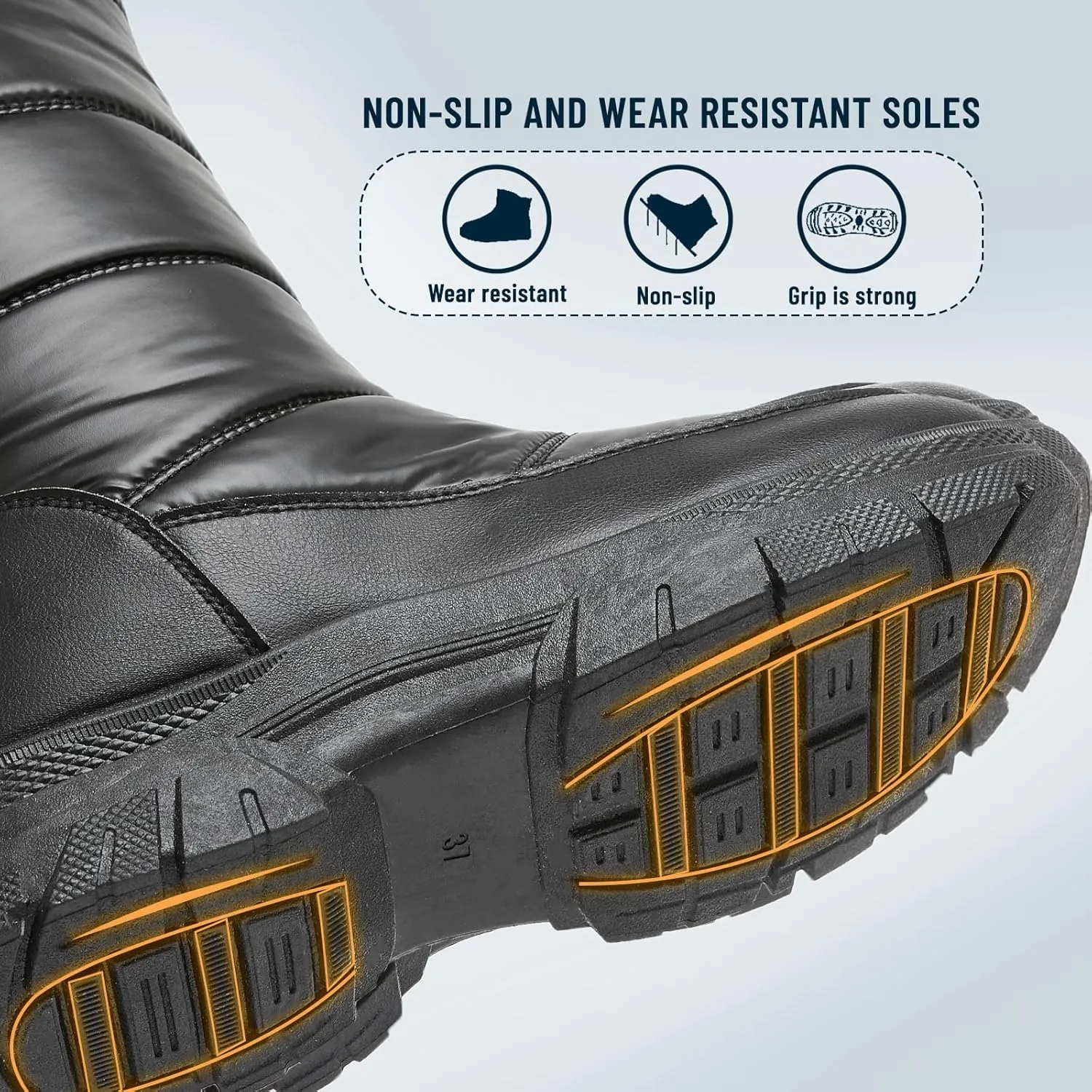 FINIWOR Womens Snow Boots Waterproof Mid Calf Winter Boots for Women Warm Faux Fur Lined Boots Side Zipper Non-Slip Boots