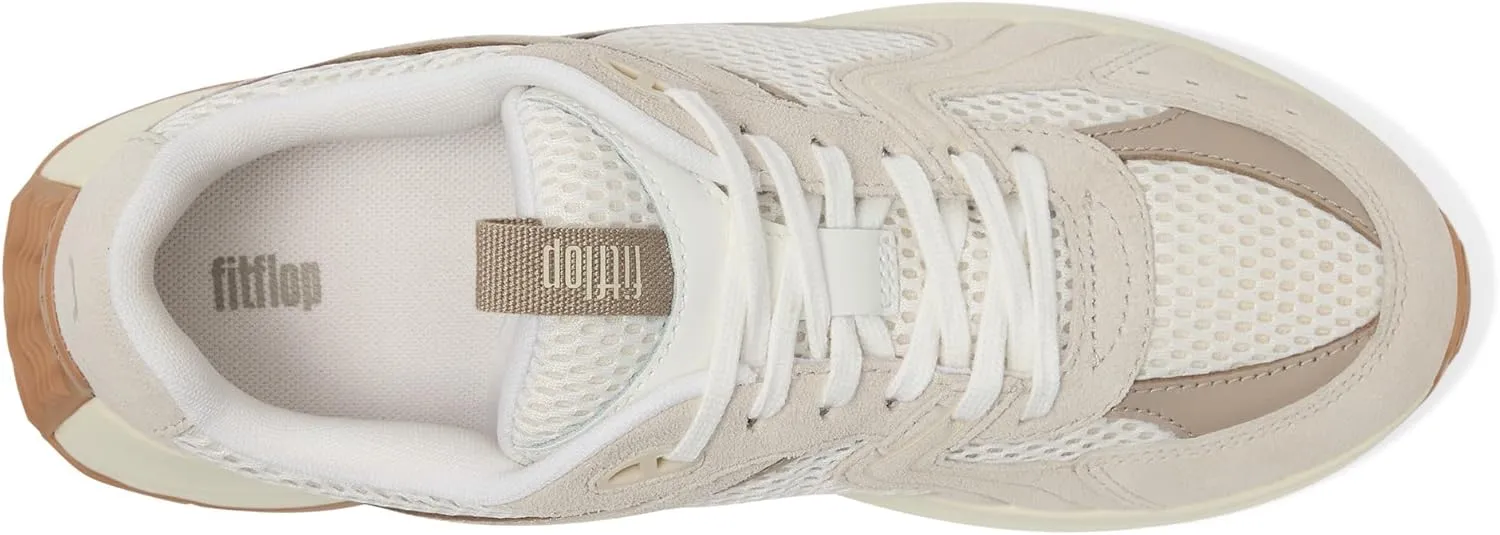 FitFlop Women's F-Mode Flow Suede/Mesh/Leather Flatform Sneakers